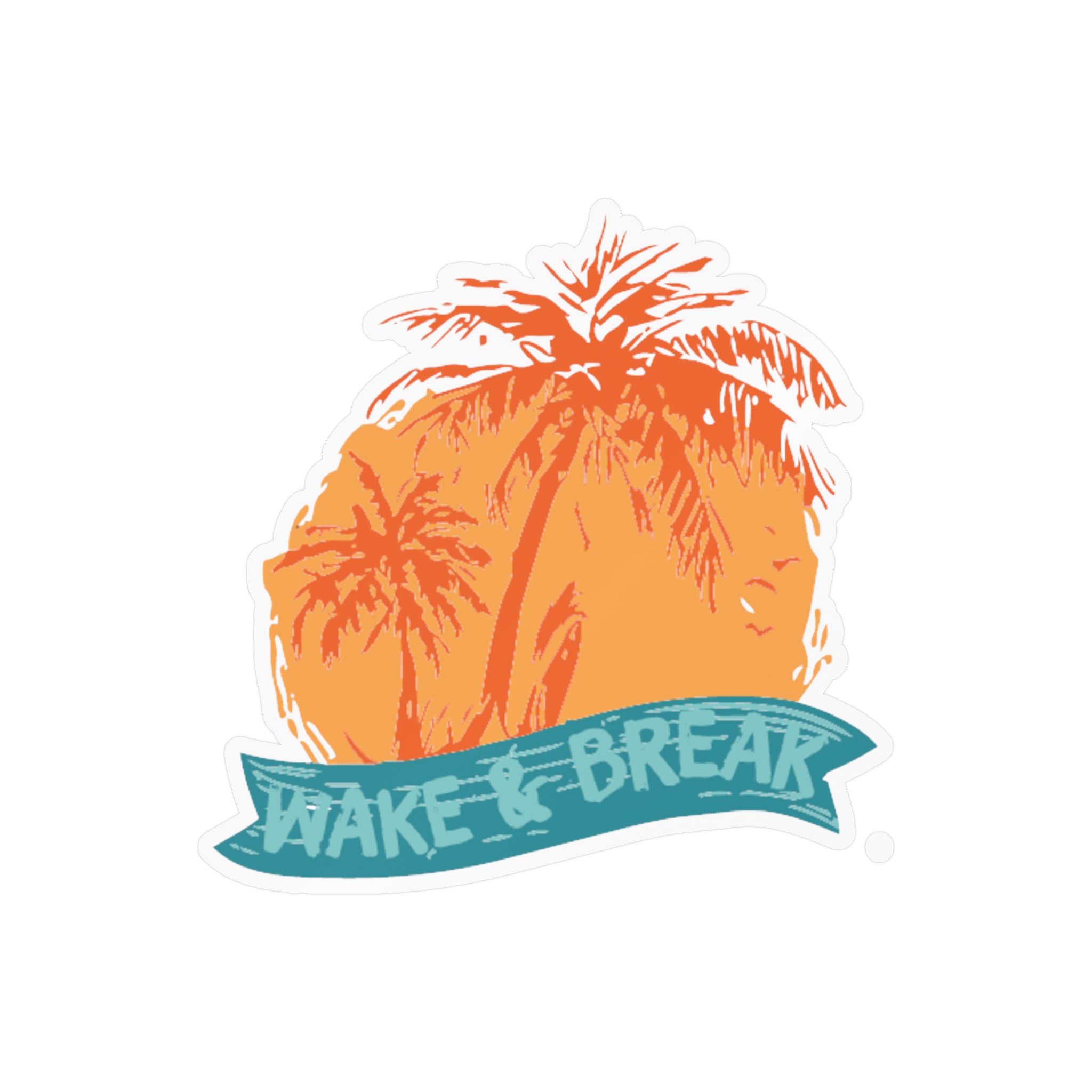 Wake & Break Sunset Sticker