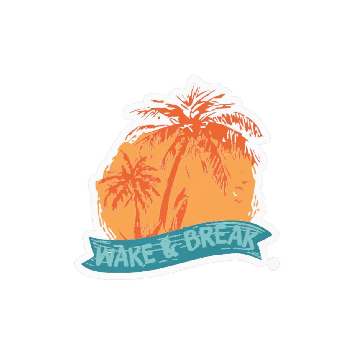 Wake & Break Sunset Sticker