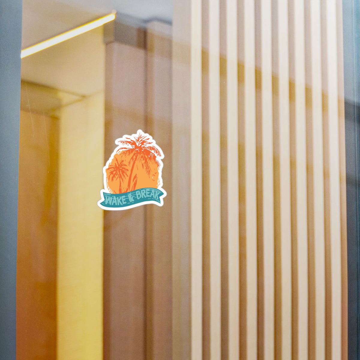 Wake & Break Sunset Sticker