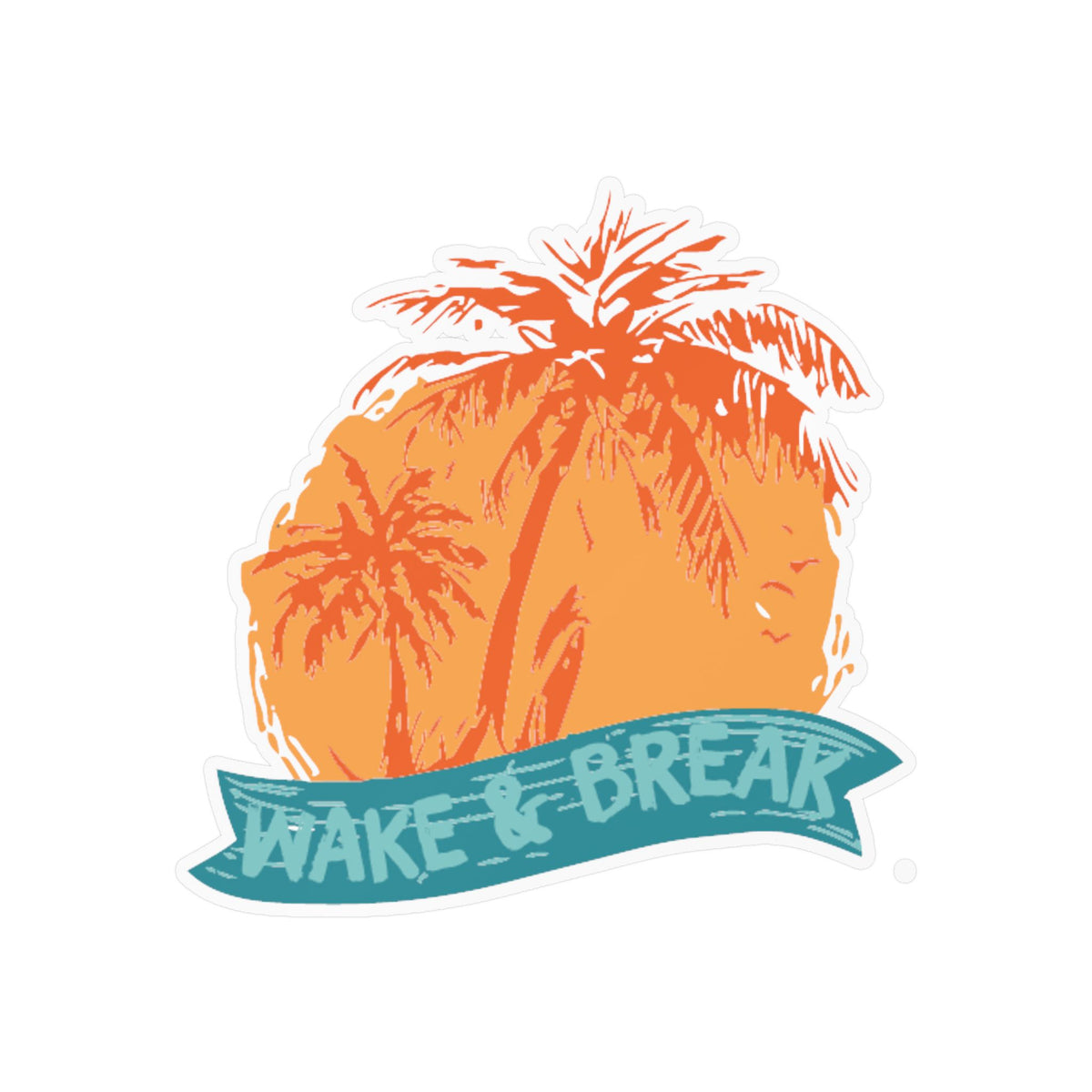 Wake & Break Sunset Sticker